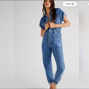 NWT!!! Free People Marci Denim Jumpsuit - SMALL